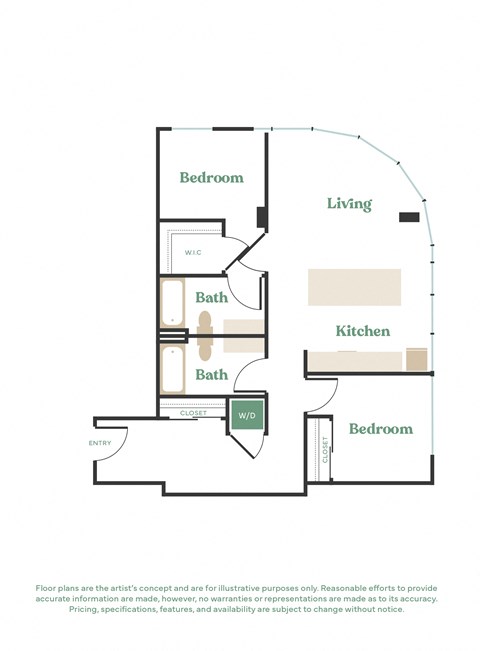 a floor plan of a bedroom apartment